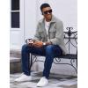 imageCOOFANDY Mens Polar Fleece Shirt Jacket Long Sleeve Casual Button Down Shirts Shacket with PocketsLight Gray