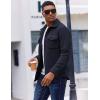 imageCOOFANDY Mens Polar Fleece Shirt Jacket Long Sleeve Casual Button Down Shirts Shacket with PocketsNavy Blue