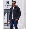 imageCOOFANDY Mens Polar Fleece Shirt Jacket Long Sleeve Casual Button Down Shirts Shacket with PocketsNavy Blue