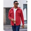 imageCOOFANDY Mens Polar Fleece Shirt Jacket Long Sleeve Casual Button Down Shirts Shacket with PocketsRed
