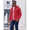 imageCOOFANDY Mens Polar Fleece Shirt Jacket Long Sleeve Casual Button Down Shirts Shacket with PocketsRed