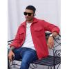 imageCOOFANDY Mens Polar Fleece Shirt Jacket Long Sleeve Casual Button Down Shirts Shacket with PocketsRed