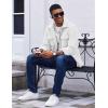 imageCOOFANDY Mens Polar Fleece Shirt Jacket Long Sleeve Casual Button Down Shirts Shacket with PocketsWhite