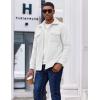 imageCOOFANDY Mens Polar Fleece Shirt Jacket Long Sleeve Casual Button Down Shirts Shacket with PocketsWhite
