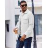 imageCOOFANDY Mens Polar Fleece Shirt Jacket Long Sleeve Casual Button Down Shirts Shacket with PocketsWhite