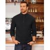 imageCOOFANDY Mens Quarter Zip Fleece Pullover Lightweight Mock Neck SweatshirtBlack
