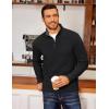 imageCOOFANDY Mens Quarter Zip Fleece Pullover Lightweight Mock Neck SweatshirtBlack