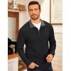 imageCOOFANDY Mens Quarter Zip Fleece Pullover Lightweight Mock Neck SweatshirtBlack