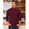imageCOOFANDY Mens Quarter Zip Fleece Pullover Lightweight Mock Neck SweatshirtBurgundy