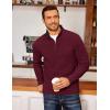 imageCOOFANDY Mens Quarter Zip Fleece Pullover Lightweight Mock Neck SweatshirtBurgundy
