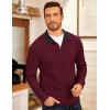 imageCOOFANDY Mens Quarter Zip Fleece Pullover Lightweight Mock Neck SweatshirtBurgundy