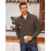 imageCOOFANDY Mens Quarter Zip Fleece Pullover Lightweight Mock Neck SweatshirtChestnut Brown