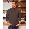 imageCOOFANDY Mens Quarter Zip Fleece Pullover Lightweight Mock Neck SweatshirtChestnut Brown