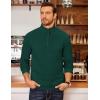 imageCOOFANDY Mens Quarter Zip Fleece Pullover Lightweight Mock Neck SweatshirtDark Green