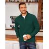 imageCOOFANDY Mens Quarter Zip Fleece Pullover Lightweight Mock Neck SweatshirtDark Green