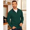 imageCOOFANDY Mens Quarter Zip Fleece Pullover Lightweight Mock Neck SweatshirtDark Green