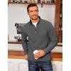 imageCOOFANDY Mens Quarter Zip Fleece Pullover Lightweight Mock Neck SweatshirtDark Grey