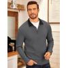 imageCOOFANDY Mens Quarter Zip Fleece Pullover Lightweight Mock Neck SweatshirtDark Grey