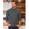 imageCOOFANDY Mens Quarter Zip Fleece Pullover Lightweight Mock Neck SweatshirtDark Grey