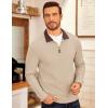 imageCOOFANDY Mens Quarter Zip Fleece Pullover Lightweight Mock Neck SweatshirtKhaki