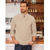 imageCOOFANDY Mens Quarter Zip Fleece Pullover Lightweight Mock Neck SweatshirtKhaki