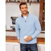 imageCOOFANDY Mens Quarter Zip Fleece Pullover Lightweight Mock Neck SweatshirtLight Blue