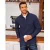 imageCOOFANDY Mens Quarter Zip Fleece Pullover Lightweight Mock Neck SweatshirtNavy Blue