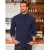 imageCOOFANDY Mens Quarter Zip Fleece Pullover Lightweight Mock Neck SweatshirtNavy Blue
