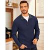 imageCOOFANDY Mens Quarter Zip Fleece Pullover Lightweight Mock Neck SweatshirtNavy Blue