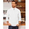 imageCOOFANDY Mens Quarter Zip Fleece Pullover Lightweight Mock Neck SweatshirtWhite