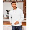 imageCOOFANDY Mens Quarter Zip Fleece Pullover Lightweight Mock Neck SweatshirtWhite