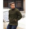 imageCOOFANDY Mens Quarter Zip Pullover Long Sleeve Quilted Sweatshirt Casual Waffle Sweaters Polo with PocketArmy Green