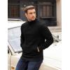 imageCOOFANDY Mens Quarter Zip Pullover Long Sleeve Quilted Sweatshirt Casual Waffle Sweaters Polo with PocketBlack
