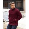 imageCOOFANDY Mens Quarter Zip Pullover Long Sleeve Quilted Sweatshirt Casual Waffle Sweaters Polo with PocketDark Red