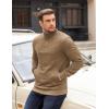 imageCOOFANDY Mens Quarter Zip Pullover Long Sleeve Quilted Sweatshirt Casual Waffle Sweaters Polo with PocketKhaki