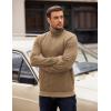 imageCOOFANDY Mens Quarter Zip Pullover Long Sleeve Quilted Sweatshirt Casual Waffle Sweaters Polo with PocketKhaki