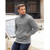 imageCOOFANDY Mens Quarter Zip Pullover Long Sleeve Quilted Sweatshirt Casual Waffle Sweaters Polo with PocketLight Grey