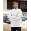 imageCOOFANDY Mens Quarter Zip Pullover Long Sleeve Quilted Sweatshirt Casual Waffle Sweaters Polo with PocketWhite
