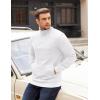 imageCOOFANDY Mens Quarter Zip Pullover Long Sleeve Quilted Sweatshirt Casual Waffle Sweaters Polo with PocketWhite