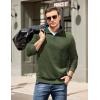 imageCOOFANDY Mens Quarter Zip Pullover Mock Neck Quilted Sweatshirt Casual Long Sleeve Polo SweaterArmy Green