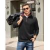 imageCOOFANDY Mens Quarter Zip Pullover Mock Neck Quilted Sweatshirt Casual Long Sleeve Polo SweaterBlack