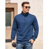 imageCOOFANDY Mens Quarter Zip Pullover Mock Neck Quilted Sweatshirt Casual Long Sleeve Polo SweaterBlue