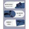 imageCOOFANDY Mens Quarter Zip Pullover Mock Neck Quilted Sweatshirt Casual Long Sleeve Polo SweaterBlue