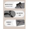 imageCOOFANDY Mens Quarter Zip Pullover Mock Neck Quilted Sweatshirt Casual Long Sleeve Polo SweaterDark Grey
