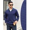 imageCOOFANDY Mens Quarter Zip Pullover Mock Neck Quilted Sweatshirt Casual Long Sleeve Polo SweaterNavy Blue
