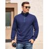 imageCOOFANDY Mens Quarter Zip Pullover Mock Neck Quilted Sweatshirt Casual Long Sleeve Polo SweaterNavy Blue
