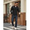 imageCOOFANDY Mens Quarter Zip Pullover Mock Neck Quilted Sweatshirt Lightweight Slim Fit Casual Long Sleeve Polo ShirtBlack