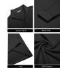 imageCOOFANDY Mens Quarter Zip Pullover Mock Neck Quilted Sweatshirt Lightweight Slim Fit Casual Long Sleeve Polo ShirtBlack