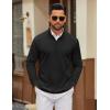 imageCOOFANDY Mens Quarter Zip Pullover Mock Neck Quilted Sweatshirt Lightweight Slim Fit Casual Long Sleeve Polo ShirtBlack