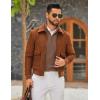 imageCOOFANDY Mens Quarter Zip Pullover Mock Neck Quilted Sweatshirt Lightweight Slim Fit Casual Long Sleeve Polo ShirtBrown